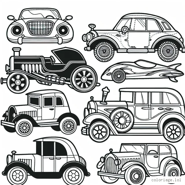 Coloriez les voitures uniques de différentes marques mondialement connues