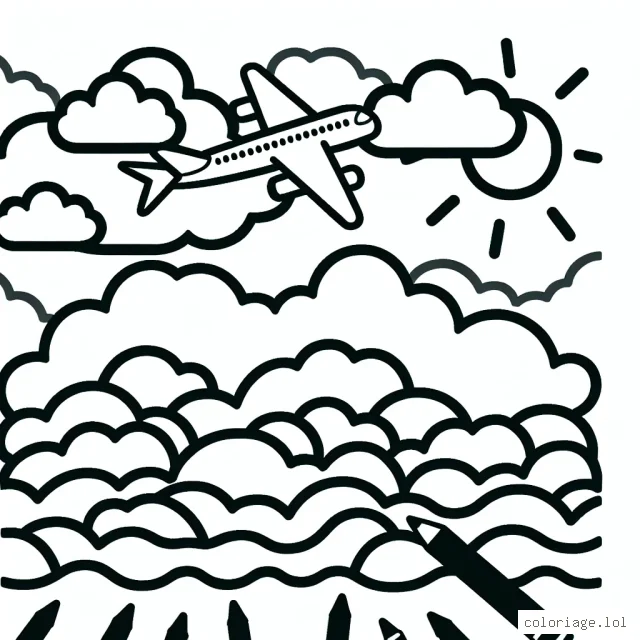 Avions voyageant au-dessus du pays des nuages