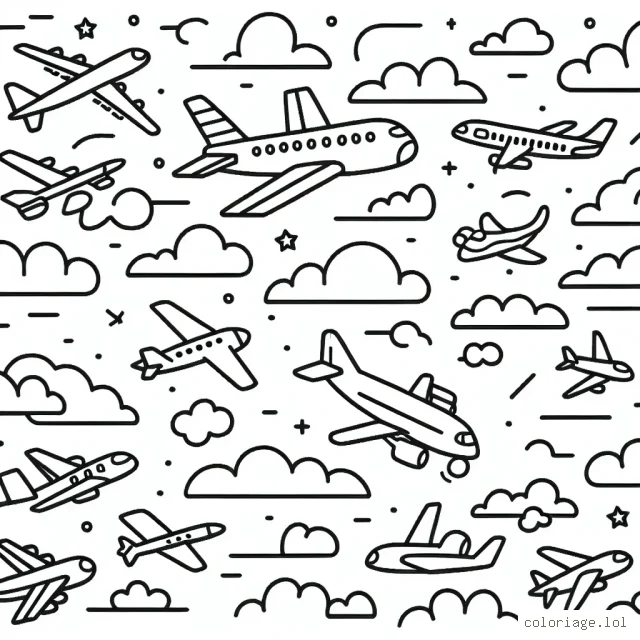 Un ciel rempli d'avions de toutes formes
