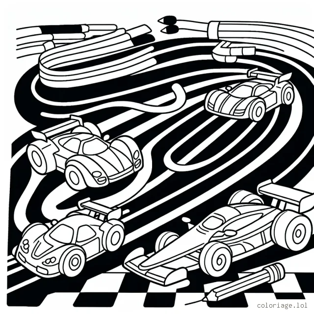 Imaginez un circuit automobile débordant d'action avec des voitures de course se défiant à pleine vitesse