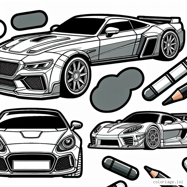 C'est l'heure de faire chauffer les moteurs de créativité avec ce coloriage sur les voitures par marque ! Montrez-nous comment vous imaginez les voitures de vos marques préférées : Peugeot, Renault, Volkswagen...