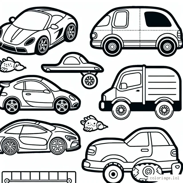 Découvre différentes marques de voitures en les coloriant!
