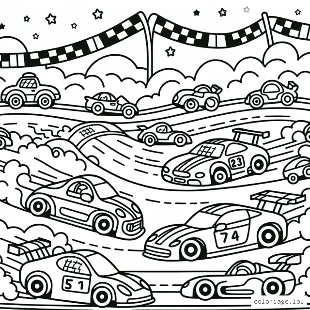 Un grand rallye de voitures de course pour enfants