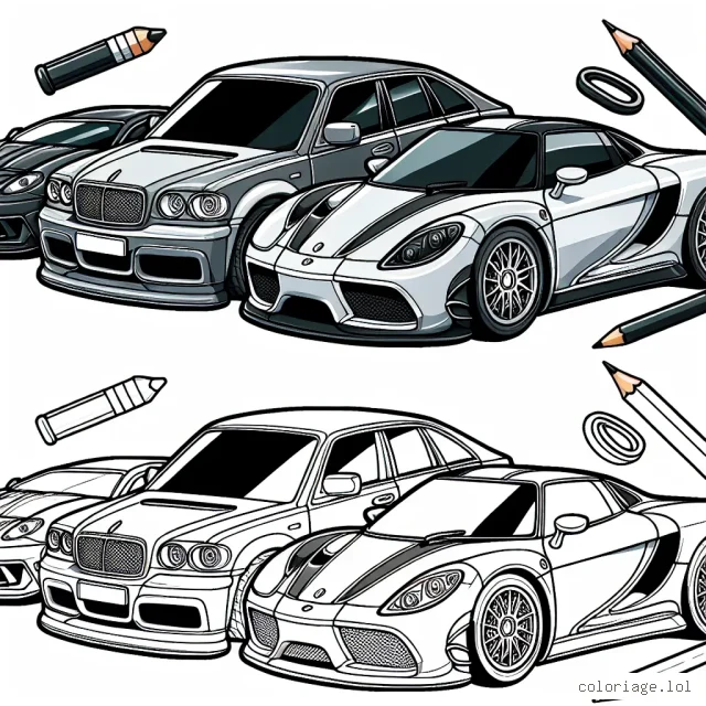 Des voitures de différentes marques attendent d'être colorées. Vous pouvez voir des modèles divers tels que Ferrari, Audi, BMW, et tant d'autres. Serez-vous capable de rendre leur éclat originel à ces belles machines ?