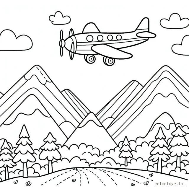 Un avion plane au-dessus des montagnes...