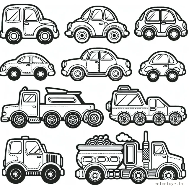 Des voitures de toutes les marques à colorier