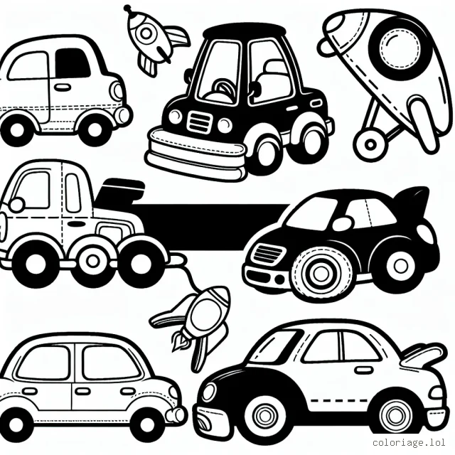 Montrez votre amour de l'automobile en mettant en couleur les voitures uniques de chaque marque !