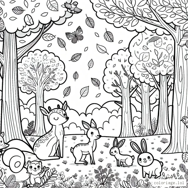 Moments magiques dans la forêt d'Automne avec les animaux de la forêt