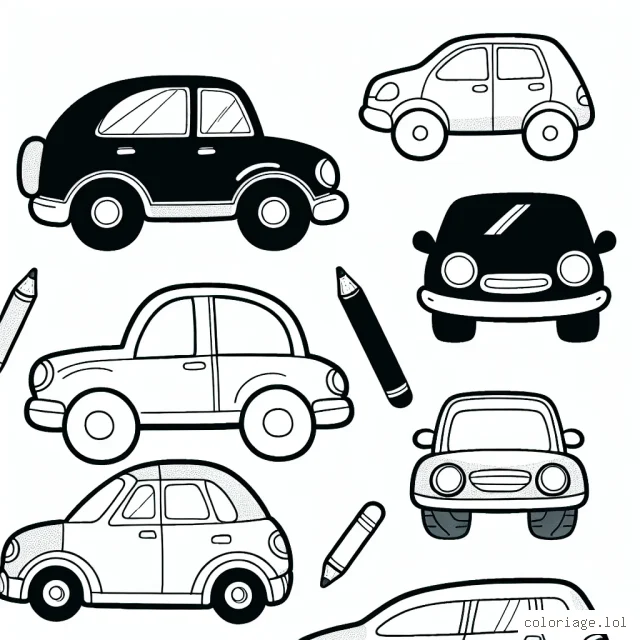 Des voitures par marque à colorer