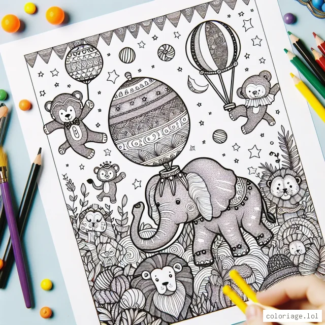 Des animaux mignons jouent dans une scène de cirque