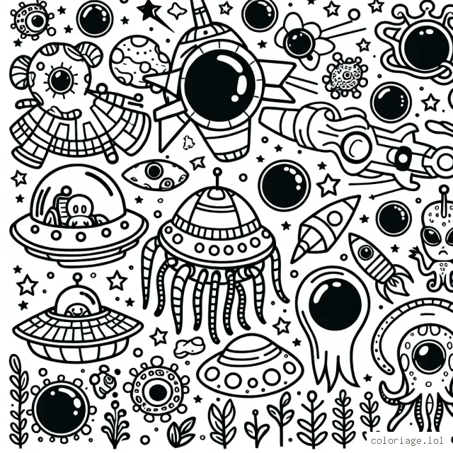 Une grande aventure intergalactique mélangeant vaisseaux spatiaux, planètes lointaines et créatures extraterrestres fascinantes.