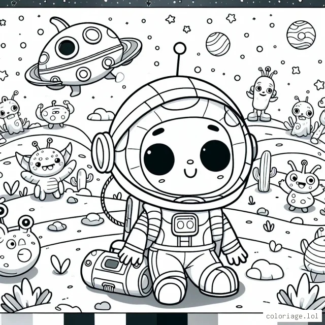 Un petit astronaute explore une nouvelle planète peuplée de drôles de créatures extraterrestres. Il doit également réparer son vaisseau spatial avec les outils de son sac à dos.