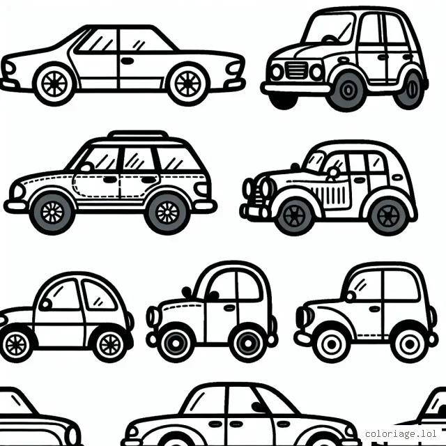 Coloriez les voitures emblématiques de différentes marques célèbres.