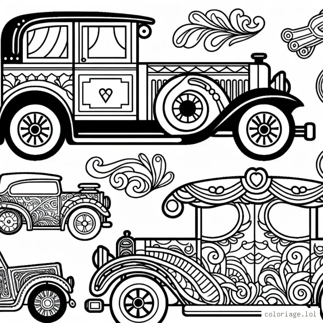 Dessinez et colorez magnifiquement des voitures de différentes marques.