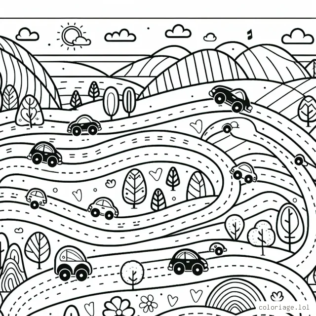 Parcours amusant de petites voitures