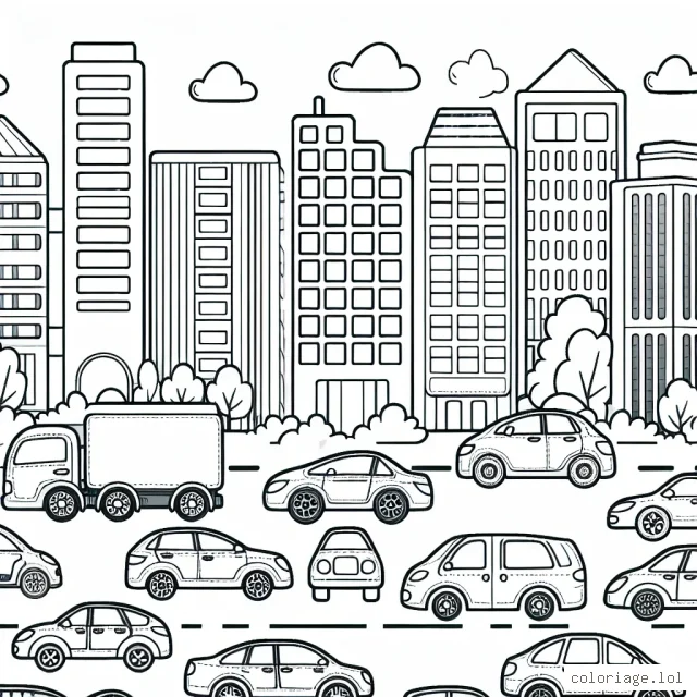 Créez un magnifique paysage urbain regorgeant de voitures de différentes marques. Faites-leur prendre vie en utilisant vos couleurs préférées.