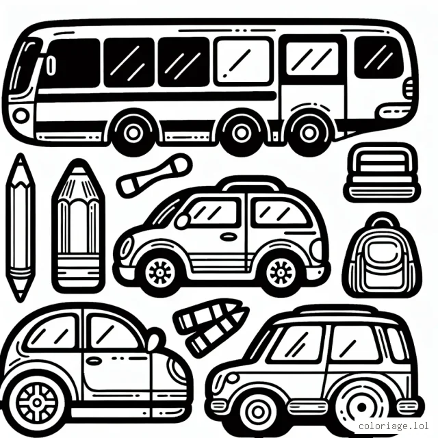 Voitures de différentes marques à colorier