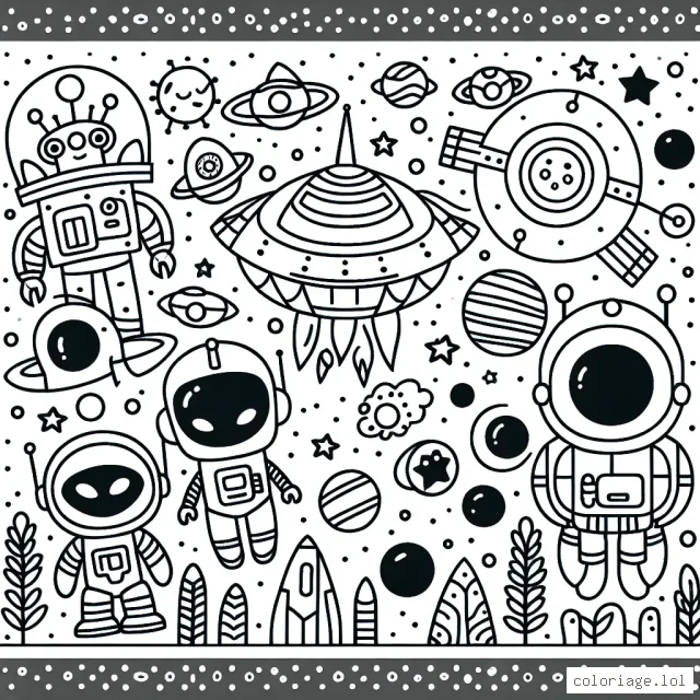 Une aventure intergalactique impliquant des aliens, des robots et des vaisseaux spatiaux