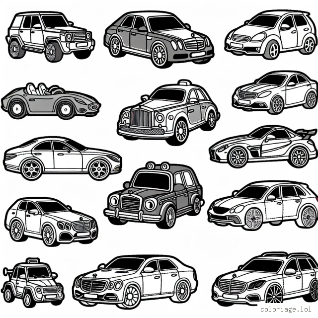 Nous avons différents modèles de voitures de marques prestigieuses. Les enfants peuvent utiliser leur imagination pour ajouter des couleurs vives et excitantes à chaque voiture, en rendant chaque modèle unique.