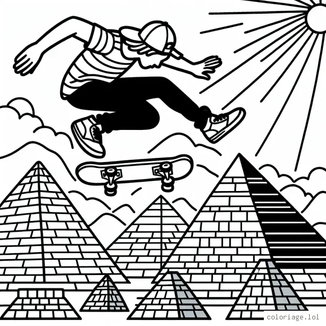 Un skater exécute un saut radicale au-dessus des pyramides de Gizeh !