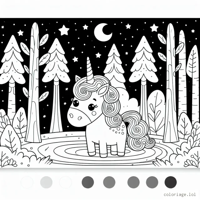 Une licorne magique dans une forêt enchantée