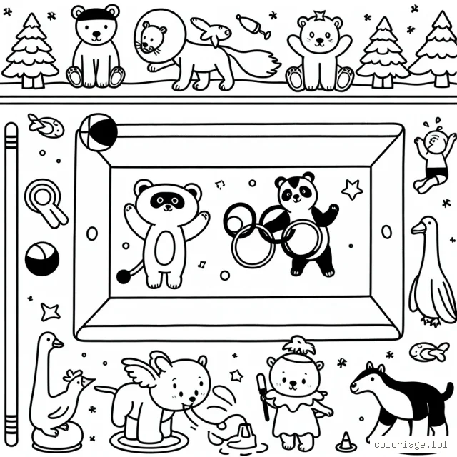 Les animaux jouant à différents sports olympiques