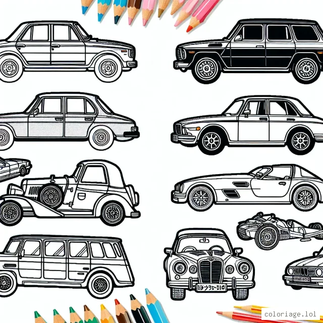Des voitures par marque pour un coloriage plein de surprise ! Audi, BMW, Mercedes, Toyota... Choisissez vos couleurs et donnez vie à ces automobiles légendaires !
