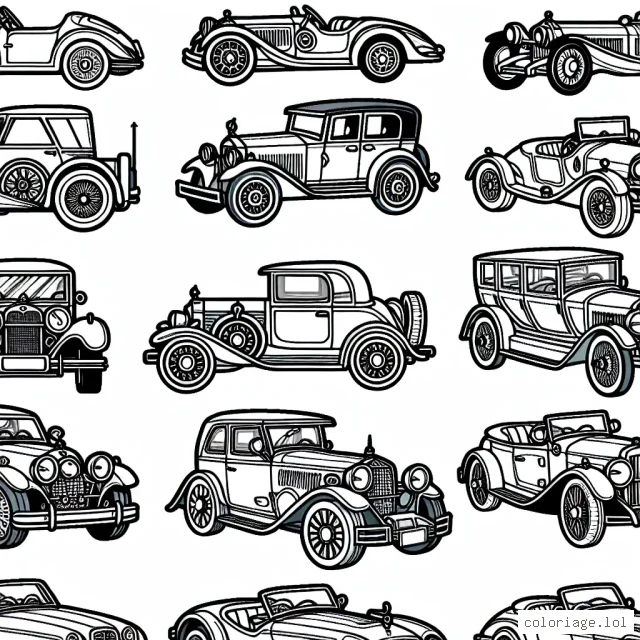 Voici une activité de coloriage pour enfants centrée sur les voitures par marque. Chaque image représente un modèle emblématique d'une marque de voiture spécifique. Il y a des marques de voitures du monde entier, y compris Ferrari, Mercedes, BMW et bien d'autres. Chaque voiture est dessinée en grand détail pour que vous puissiez colorier chaque partie exactement comme vous le souhaitez. Utilisez les couleurs que vous aimez pour personnaliser chaque voiture à votre manière!