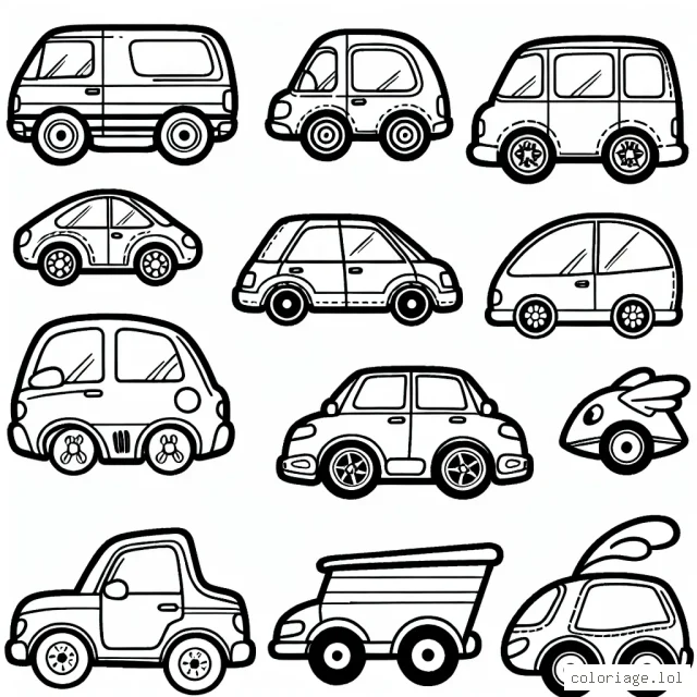 Dessins de différentes marques de voitures à colorier