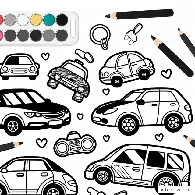 Coloriez les différentes voitures par marque.