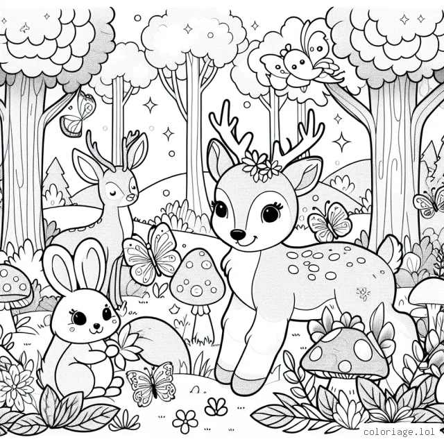 Une forêt enchantée peuplée par de magnifiques animaux
