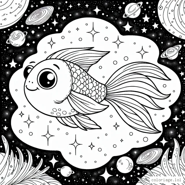 Un poisson volant dans l'espace