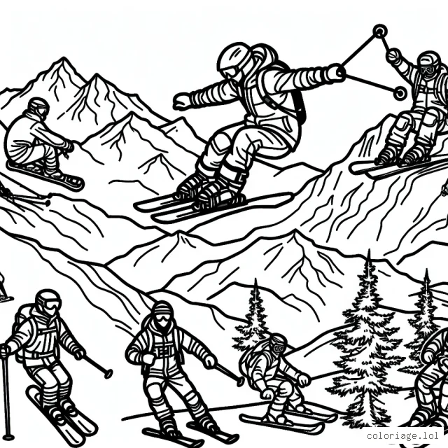 Des athlètes démontrant divers sports extrêmes sur une montagne