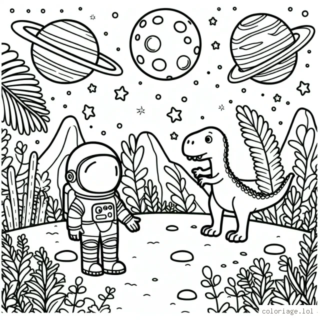 Un astronaute découvre une planète peuplée de dinosaures amicaux