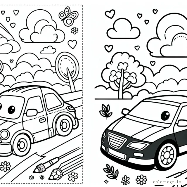 Choisis ta marque de voiture préférée et colorie-la avec tes couleurs préférées !