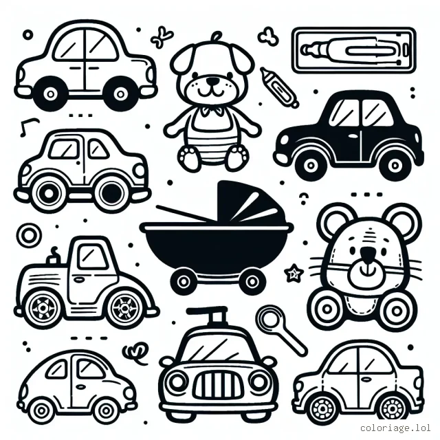 Un assortiment de voitures par marque pour que les enfants puissent ajouter leur touché artistique