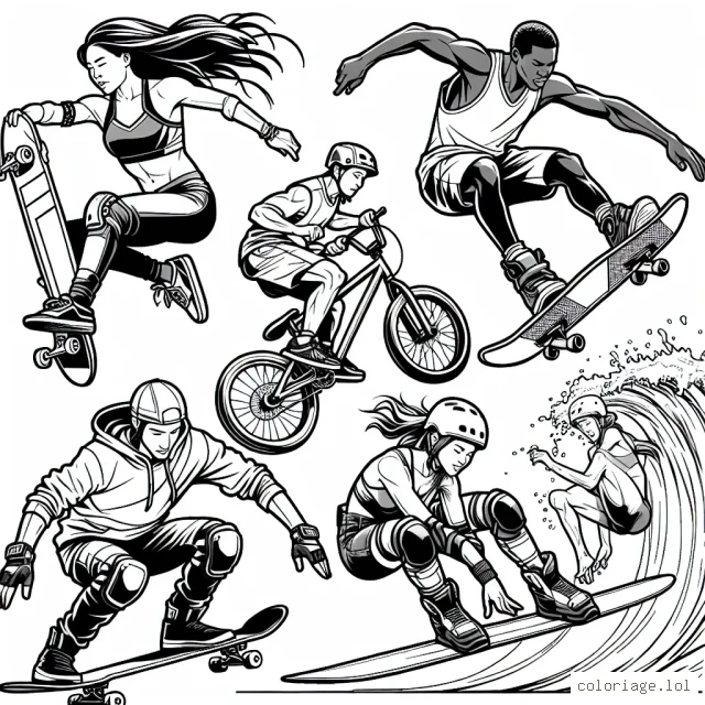 Des athlètes effectuant une série d'activités de sports extrêmes