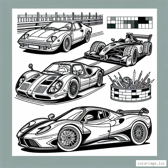 Dessine une Mercedes, une Bugatti et une Ferrari chacune dans son propre décor. Souviens-toi qu'il faut bien détailler les voitures et leurs environnements.