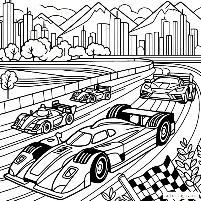 Une course palpitante de voitures de sport sur un circuit animé