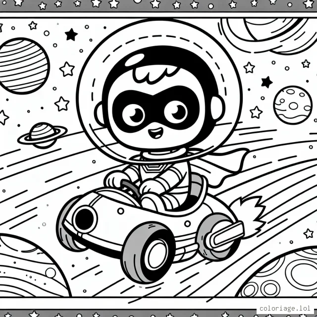 Imaginez un astronaute super-héros bravant les dangers de l'espace sur son astromobile super rapide. Il voyage tous les jours entre les étoiles pour sauver les planètes en danger.