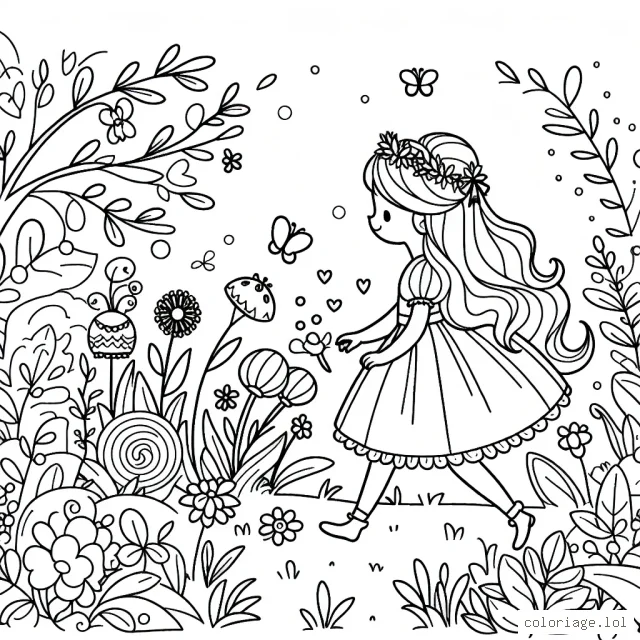 La petite princesse explore un jardin magique