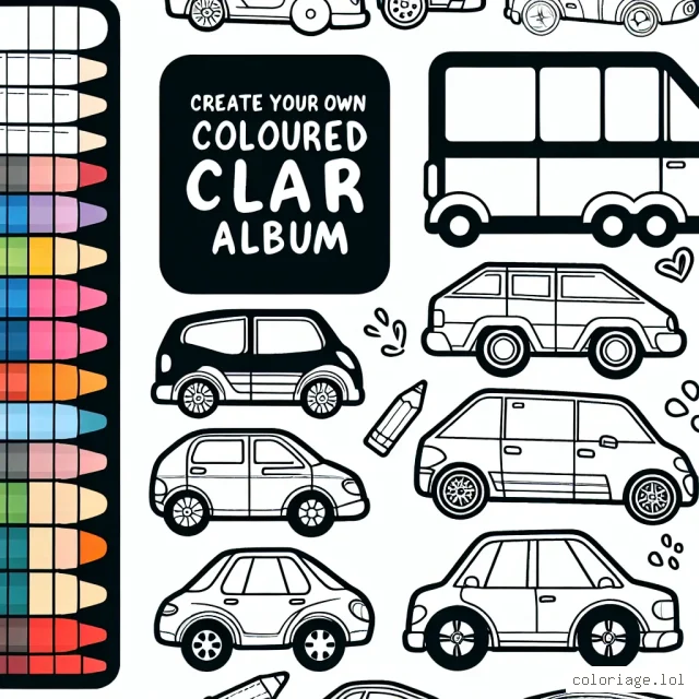 Crée ton propre album de voitures en couleur ! Choisis dans notre collection les marques de voitures que tu adores et amuse-toi à les colorier.
