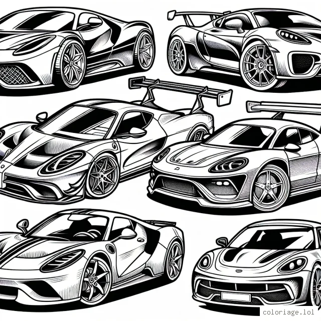 Dessine ton bolide favori! Choisis une marque de voiture parmi les suivantes : Ferrari, BMW, Tesla, Lamborghini et Renault. Ressens le frisson de la vitesse en donnant vie à ces véhicules emblématiques avec tes couleurs préférées.