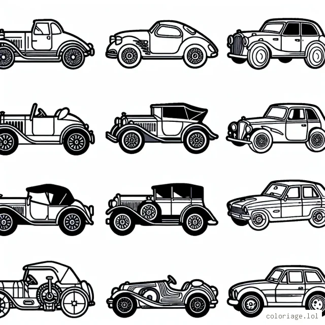 Un voyage visuel à travers l'histoire de l'automobile où chaque marque a son identité colorée unique