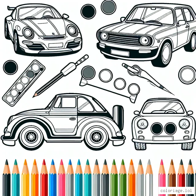Déploie tes meilleurs crayons et peintures! Cette activité est une course passionnante aux couleurs vives où tu feras briller tes propres paires de véhicules. Tu peux colorier suivant le modèle original ou créer ton propre design pour chaque marque de voiture. Alors, prêt pour ce voyage coloré à travers les plus belles voitures du monde ?