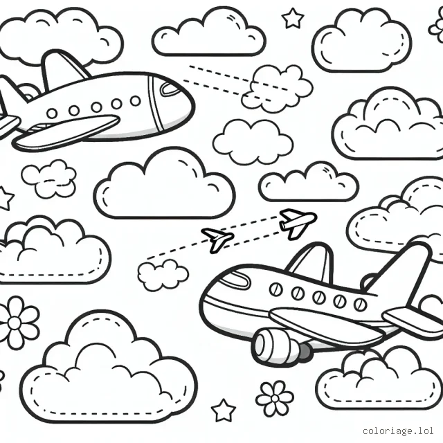 Des avions côtoient les nuages dans le ciel
