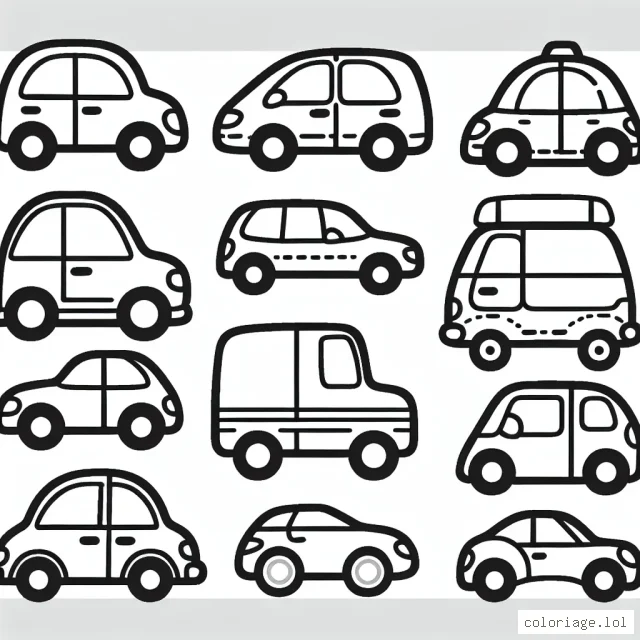 Dessinez et colorez différentes marques de voitures célèbres