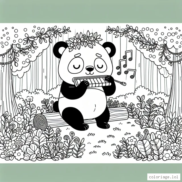 Imagine un panda qui joue de l'harmonica dans une forêt enchantée.
