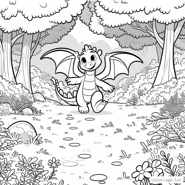 Maurice, le petit dragon qui explore la forêt magique