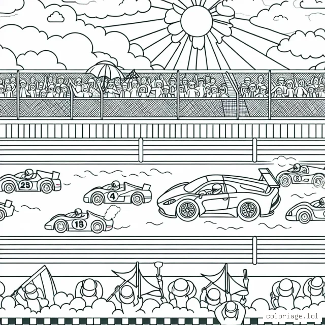 Un après-midi ensoleillé au grand prix de course de voitures